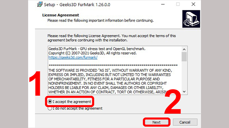 Đồng ý với điều khoản và chọn "Tiếp theo"