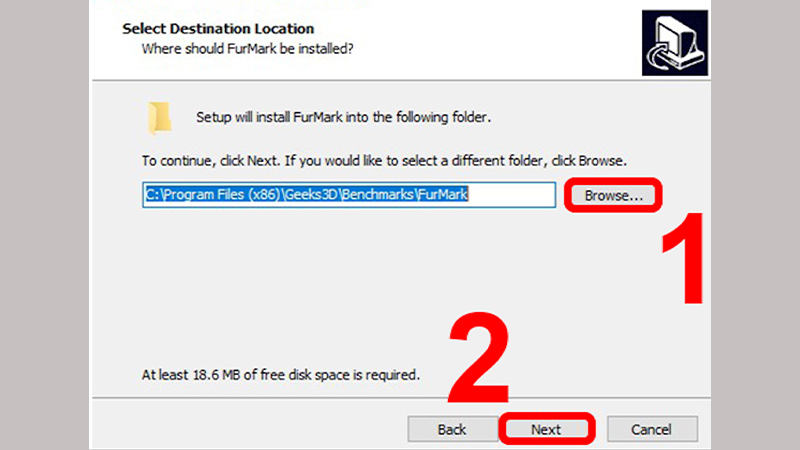 Chọn thư mục cài đặt hoặc để mặc định rồi chọn "Tiếp theo"