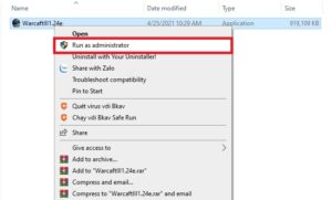 Chạy file cài đặt